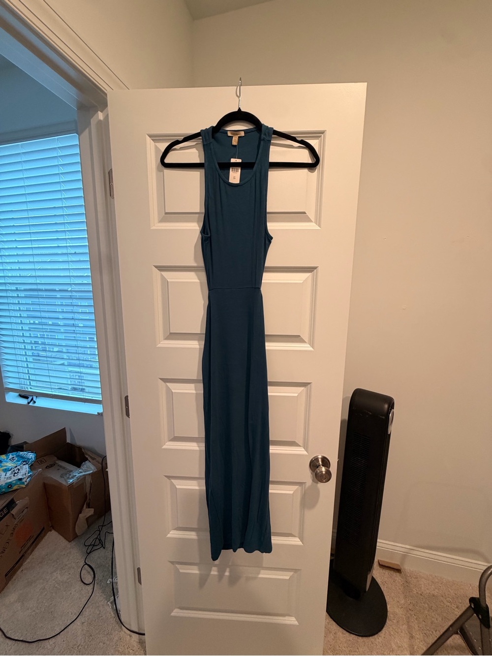 Anthropologie Teal open back Maxi Dress